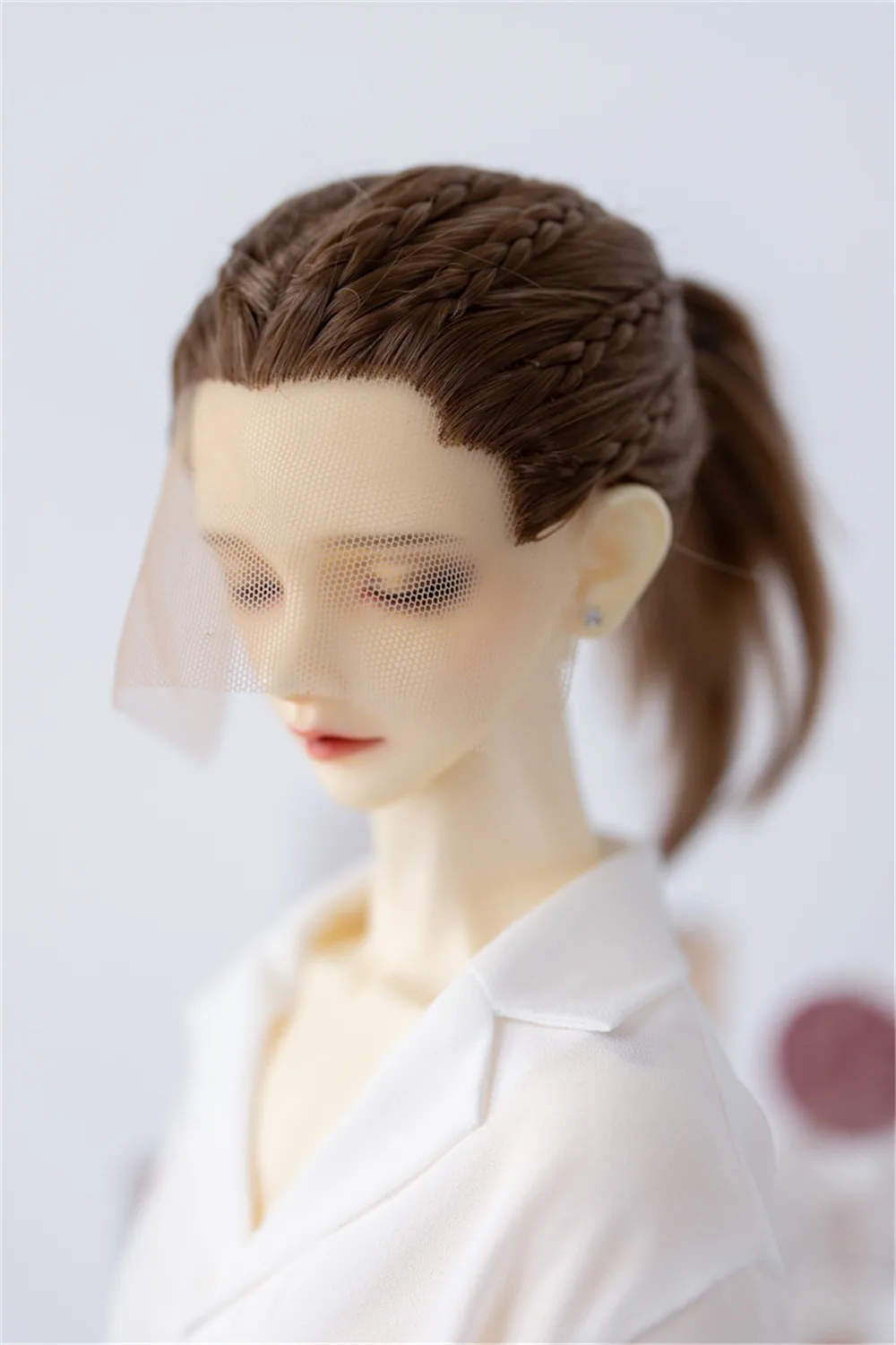 BJD/SD Doll wig 1/3&1/4 milk silk hand hooked wig ponytail BJD doll accessories