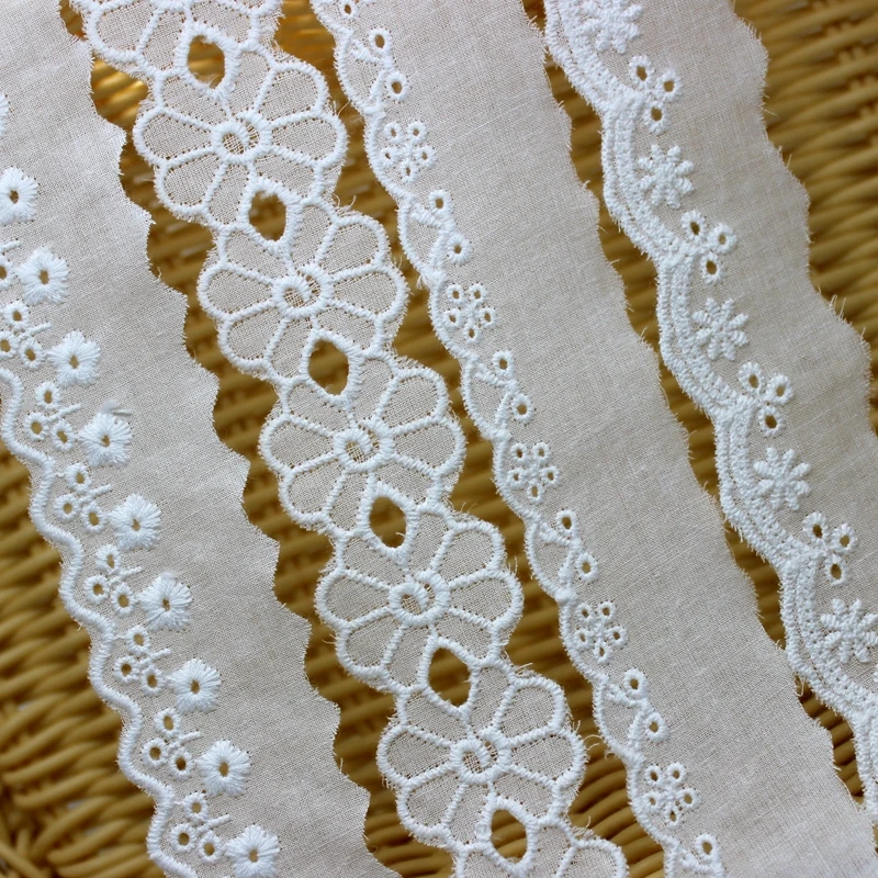 Cusack 7 yard 644 cm Off White Lace Trims Applique Cotton for Costume Trimmings Ribbon Home Textiles Sewing Lace Fabric 5 Models