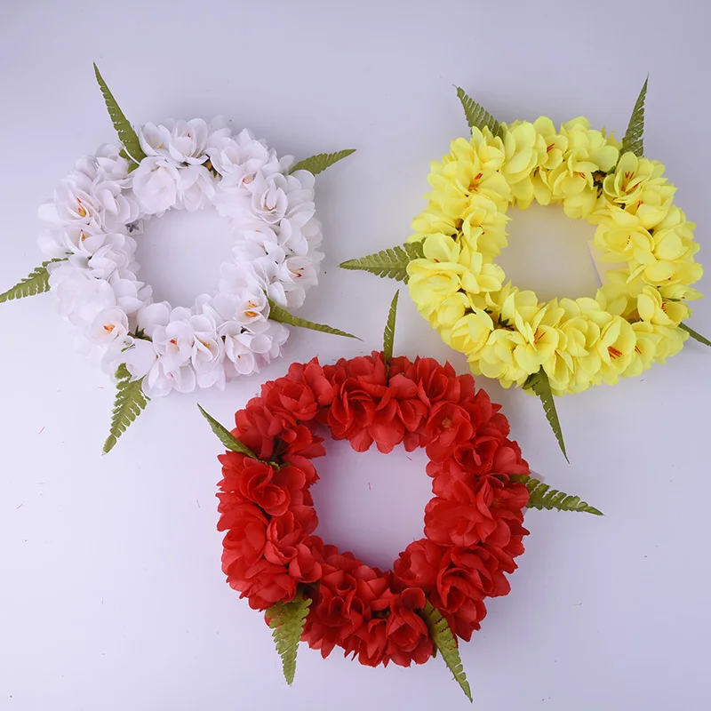 MIXED COLOR Free Shipping HL0005B 50pcs/lot 3Colors 50CM Silk Shell Ginger Headband Women Wear Hair Accessories Hawaii Flower