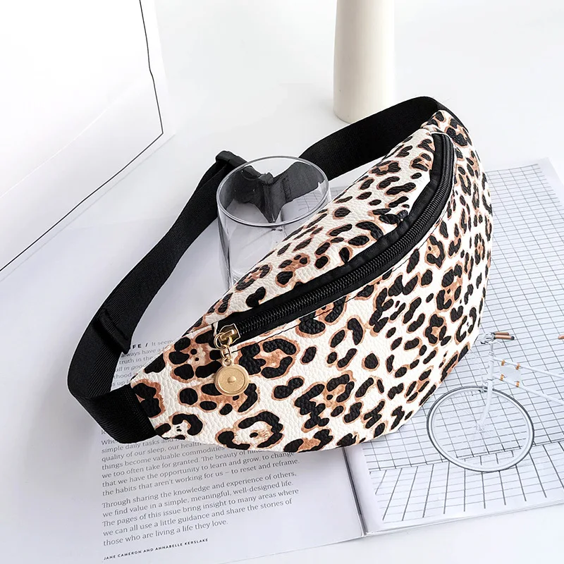 2023 New summer fashion waist bag for men and women with Cow leopard shoe print casual women\'s bag PU leather designer purse