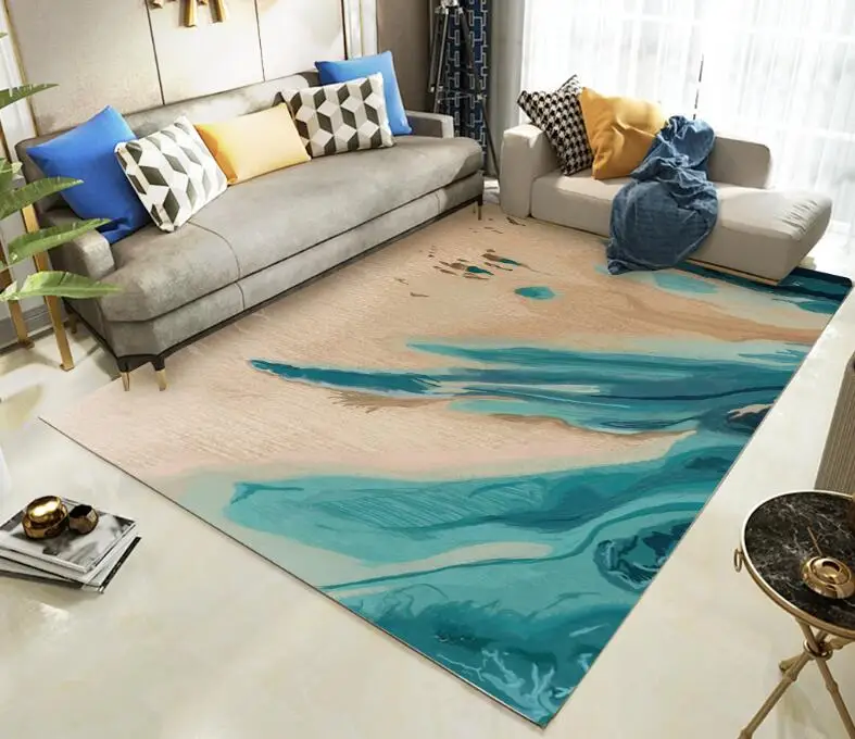 الحديثة الشمال البساط والسجاد للمنزل غرفة المعيشة هندسية السجاد سجادة أرضية غرفة نوم عدم الانزلاق أريكة طاولة القهوة حصيرة ممسحة