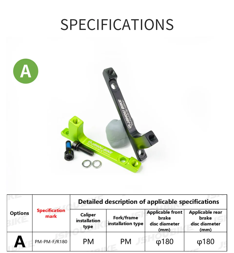 JSHOU BIKE Scheibenbremsenadapter MTB-Teile PM/IS-Konverter A auf B Scheibenbremshalterung für 140 160 180 203 mm Rotor Fahrradzubehör – Detail 7