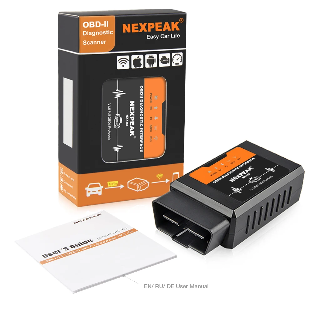 ELM 327 V1.5 WIFI OBD2 PIC18F25K80 Chip Code Reader Elm327 OBD2 Auto Scanner V1.5 for Android/IOS Car Diagnostic Tools
