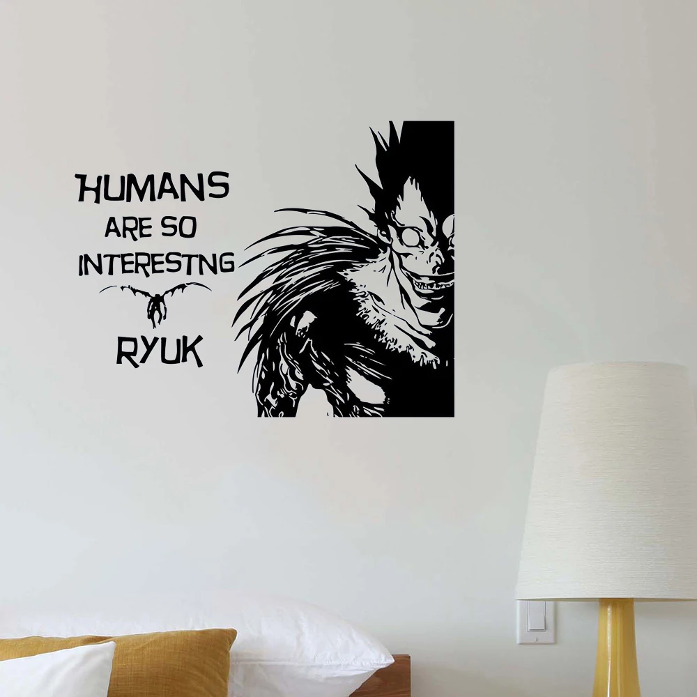 Anime vinyl wall decal death note quote comics Art Decor Home Decor Removable Vinyl Nursery Kids Room Wall Sticker