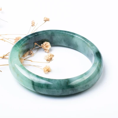 

zheru jewelry natural Myanmar jadeite 54-64mm two-color bracelet elegant princess jewelry best gift