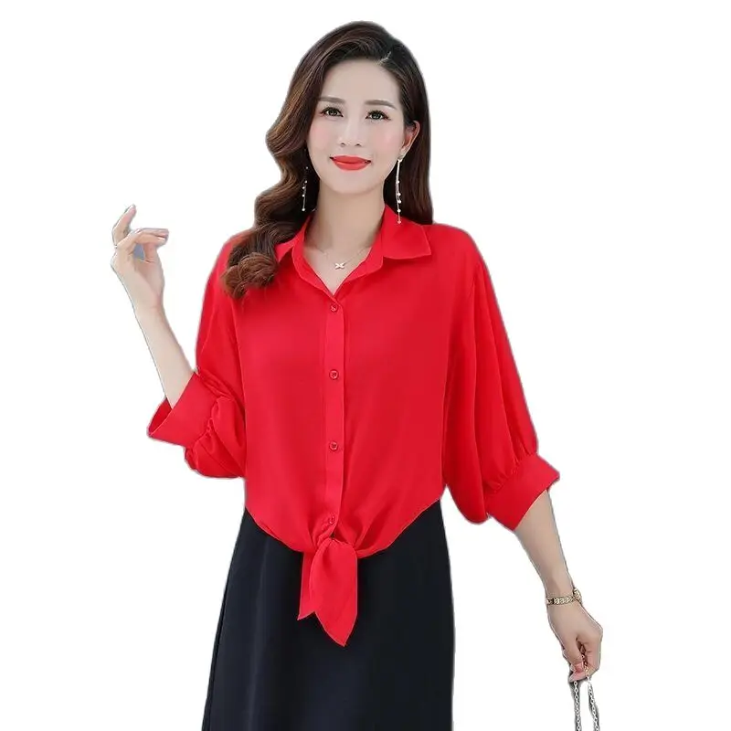 

women blouses Lady summer elegant ruffle chiffon blouse loose shirt ladies casual top female clothing Blusas