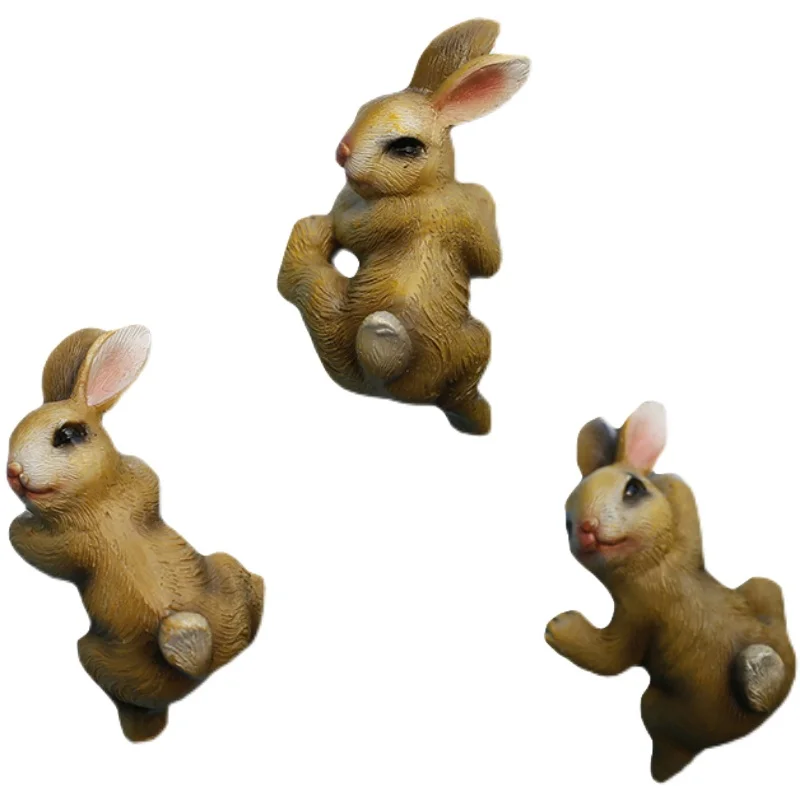 3Pcs Garden creative animal pots hanging rabbit decoration courtyard balcony layout flower pots fish tank bunny pendant ornament