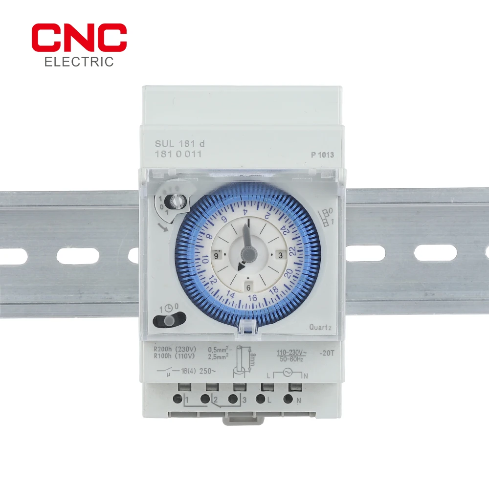 CNC SUL181d Time Relay 220V 24-hour Industrial Time Control Switch Track Installation Mechanical Timer