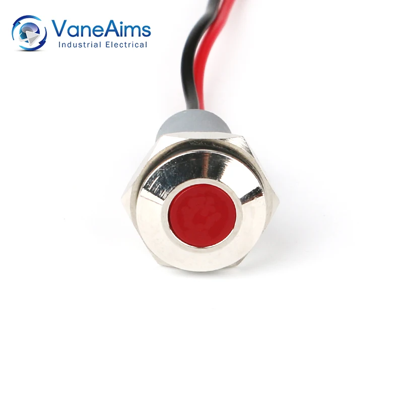 Vaneaims Metalen Signaallamp FXB14F-LED Kleine Stroomindicator Lamp Waterdicht Ip67 12V 24V 220V Rood, Groen, Geel, Wit 14Mm