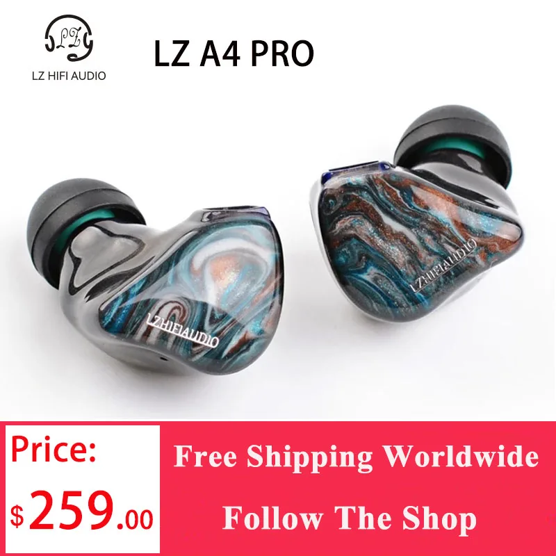 LZ A4 PRO HIFI In-Ear Earphone 1 CNT Diaphragm DD + 3 Knowles BA Resin Headset Replaceable Filter and Cavity Tuning Hole IEM A7