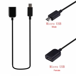 1m Micro USB 2.0 B 5pin męski na żeński przedłużacz M/F kabel OTG wsparcie MHL ładowarka danych Extender ołowiu z ekranowaniem