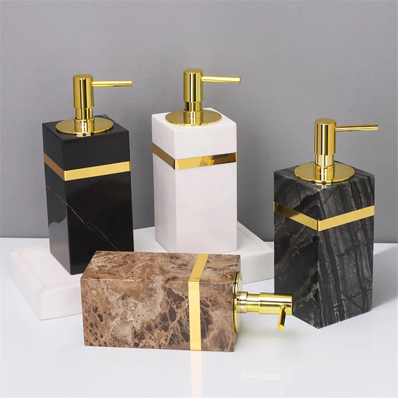 Green Marble Bathroom Sanitary Ware Set, Liquid Soap Dispenser, Aromatherapy Bottle, Square Tray, Wedding Gifts, Black, White