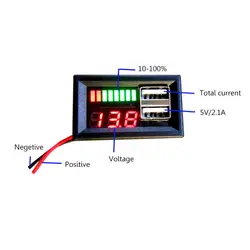 2024 New 12V Digital Car Motorcycle Voltmeter Voltage Battery Panel Meter w USB 5V Output