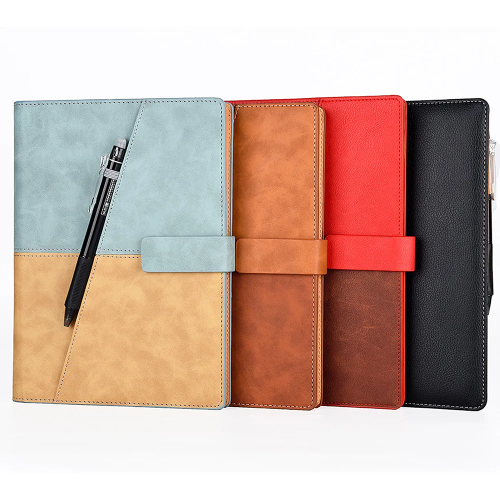 Leather Smart Reusable Erasable Notebook Microwave Wave Cloud Erase Notepad Note Pad Lined With Pen