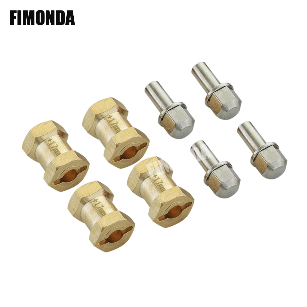 FIMONDA 4 sztuk 12mm mosiądz Hex koła rozszerzenie Adapter wagi 12mm 15mm 17mm dla gąsienica RC Axial SCX10 Wraith CC01 TF2 Rim części