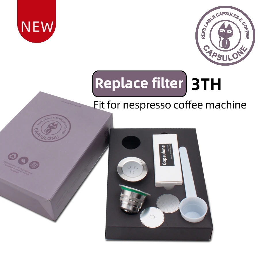 Capsulone 3rd STAINLESS STEEL Metal Capsule Compatible Nespresso Machine Refillable Reusable  thread capsule