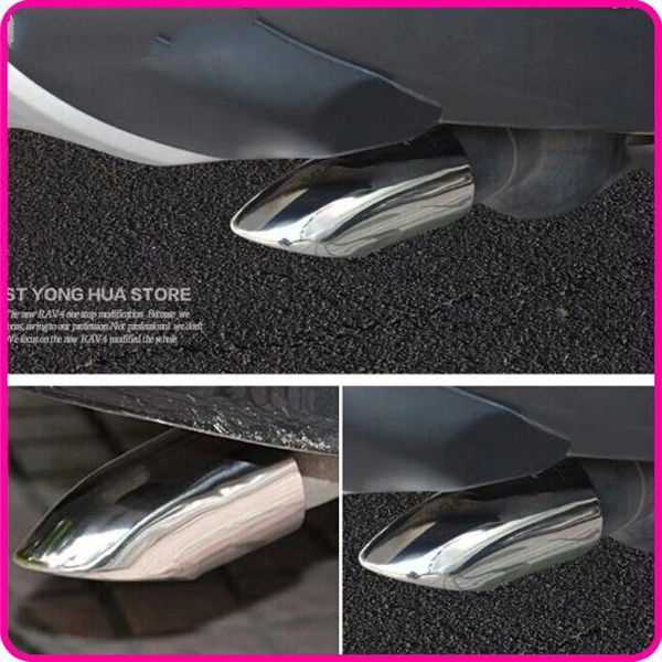 High quality stainless steel car stainless steel Styling muffler,exhaust pipe decoration outlet for RAV4 2009-2017