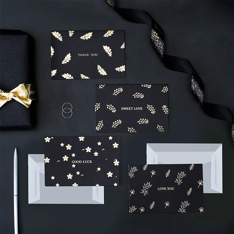 Bronzing Greeting Card Business Message Handwritten Card Holiday Card Birthday Gift Card Envelope Thank You Card Envelopes