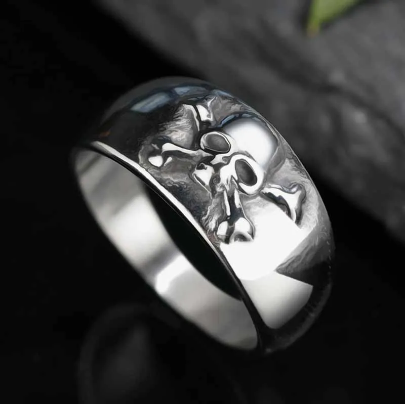 316L Stainless Steel Small Skull Ring For Man Punk Rock Polished Dropshipping Boyfriend Biker Jewelry Creativity Gift Wholesale