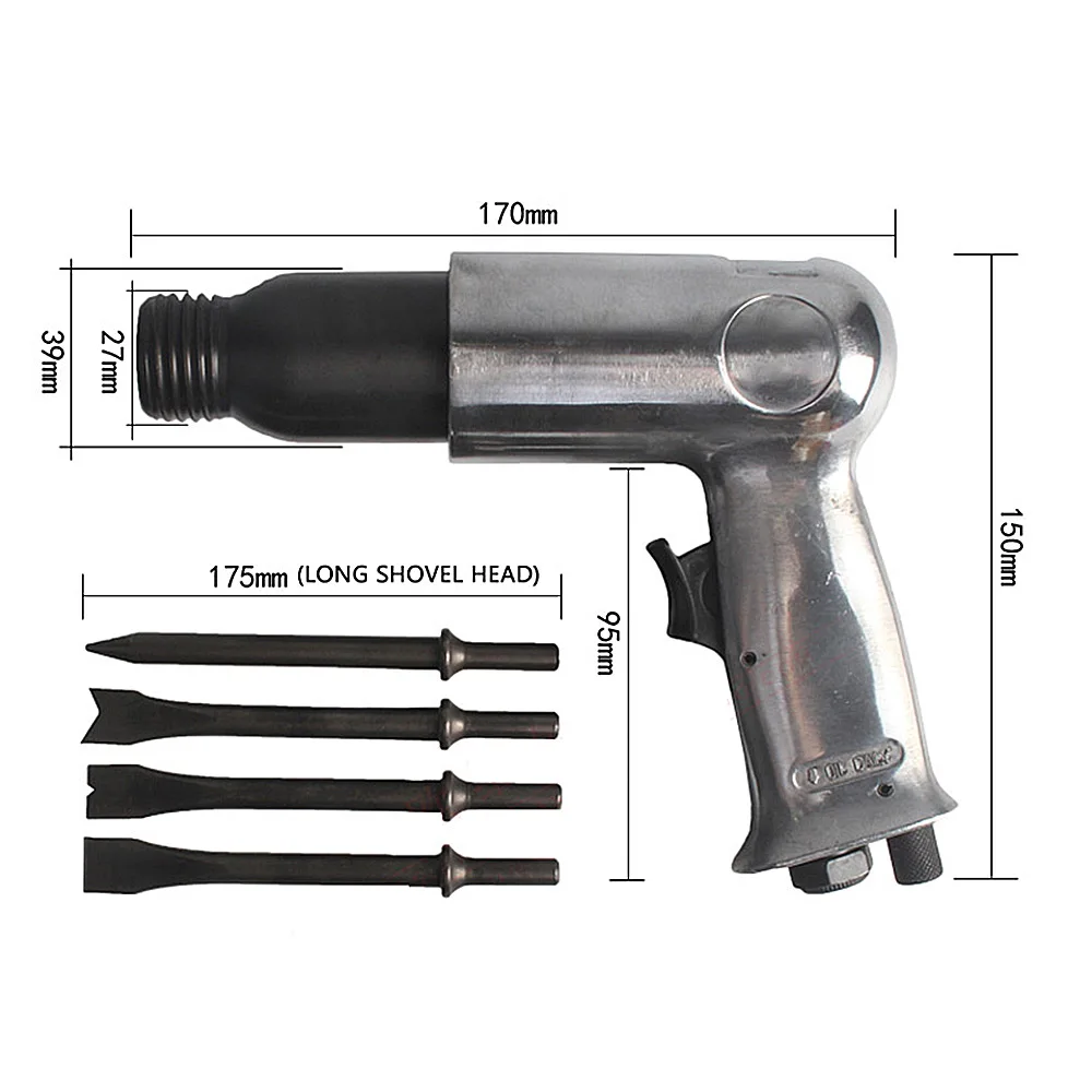 

Pneumatic shovel Power Handle Straight Chisel pneumatic pick impact type air shovel chisel Shaving brake pads rust removal gun