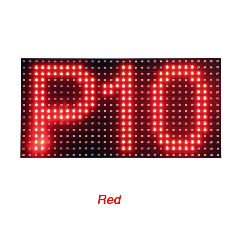 P10 Semi-outdoor Red / Green / Yellow / White / Blue Color LED Display SMD Panel Module 32x16 Pixels LED Display