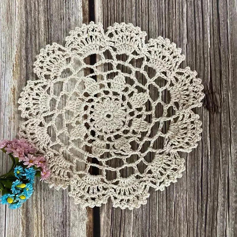 2024 Hot Cotton Placemat Cup Coaster Mug Kitchen Wedding Table Place Mat Cloth Lace Crochet Tea Coffee Doily Handmade Pad