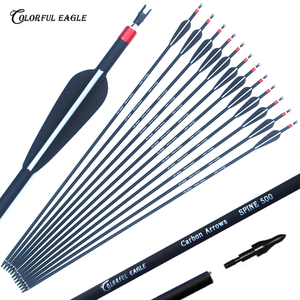 6/12/24Pcs Archery Carbon Arrows 28