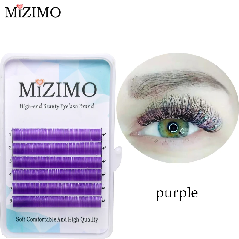 free shipping new color grafting eyelashes 0.07/0.1mmB C D 8-17mm purple blue natural soft personality quality eyelash extension