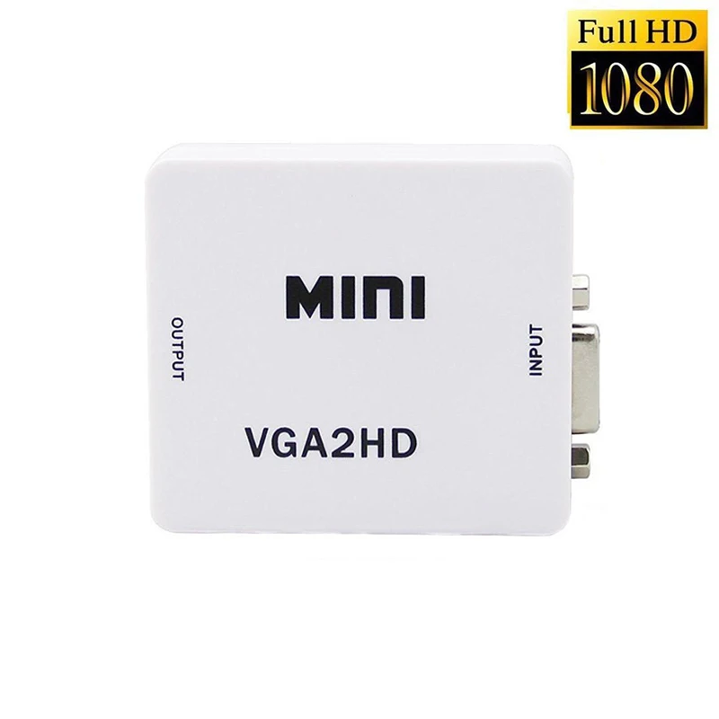 1080P VGA do HDMI-kompatybilny Adapter złącze konwertera VGA2HD z Port Audio dla PC Laptop dla projektor HDTV videobox