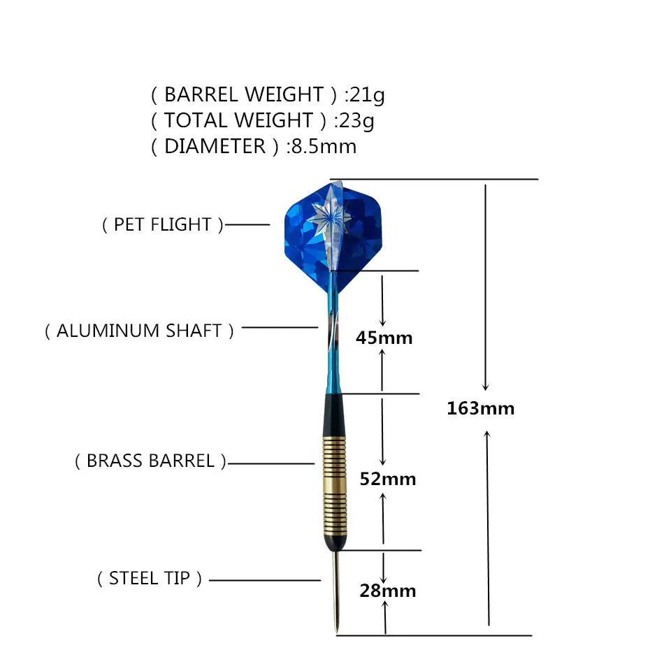 High Quality 23g professional darts Set Copper steel tip darts High-Grade Color Box and Grindstone target dardos Free Shipping