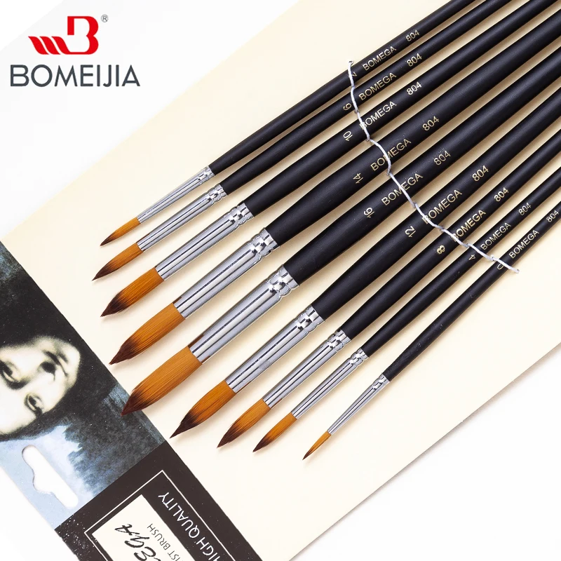 9 ชิ้นไนลอนสีน้ําแปรง Gouache ภาพวาดอะคริลิคแปรงปากกา pincel para pintura Art Supplies