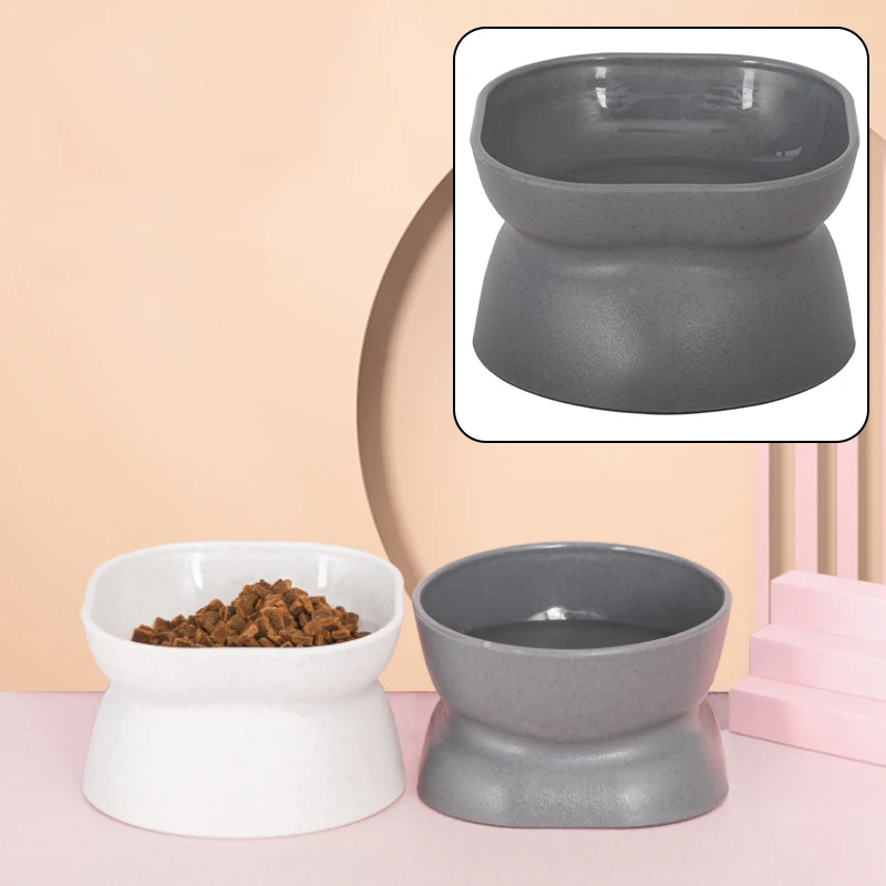 

Cat Bowl Protect Pet's Spine Tilted Elevated Easy To Clean Stress Free Pet Feeder For Dog Cat Gatos Accesorios Drop Shipping