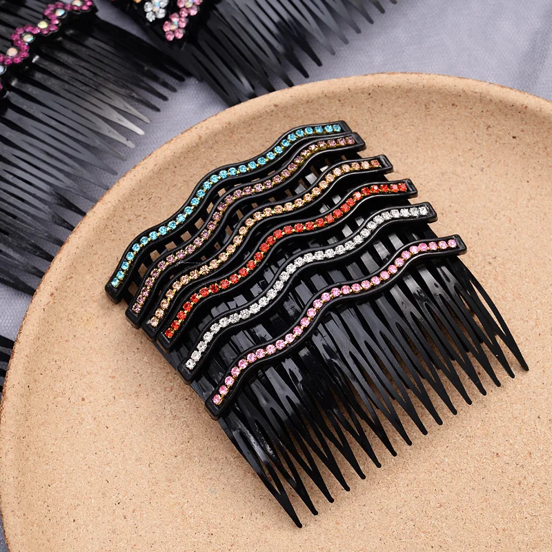 1PC Rhinestone Flower Hair Insert Combs Wedding Party Side Comb Hair Styling Accessories Gifts for Women Girls Hair Ornaments