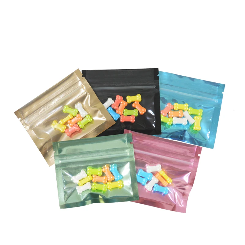 Full Colored Clear Pouches Colorful Transparent Zip lock Bags Foil Bags for Food Storage Cosmetic Tea Snack Candy Gift Bag