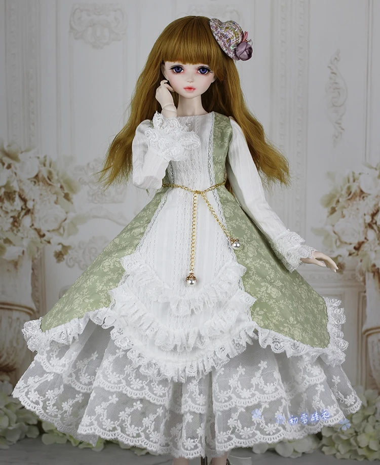 

1/4 1/3 scale BJD Doll Dress + Scarf Set Outfit for BJD/SD MSD SD13 Girl Clothes Not include wig and other accessories E2487