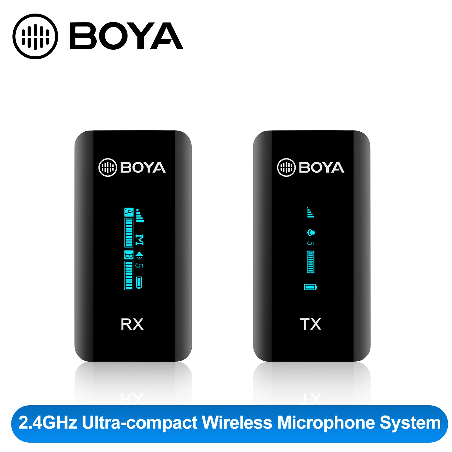 BOYA BY-XM6 S1 S2 ltracompact 2.4 GHz Dual-channel Wireless Microphone System for DSLR video cameras smartphones tablets