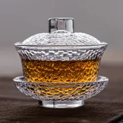 LUWU heat-resistant glass gaiwan Rugged anti-skid tureen 125ml