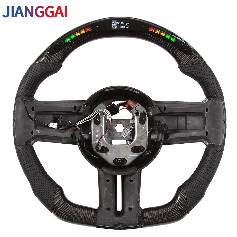 Fit For Mustang 2012 2013 2014 Model Steering Wheel Carbon Fiber LED Shift Car Steering Wheel