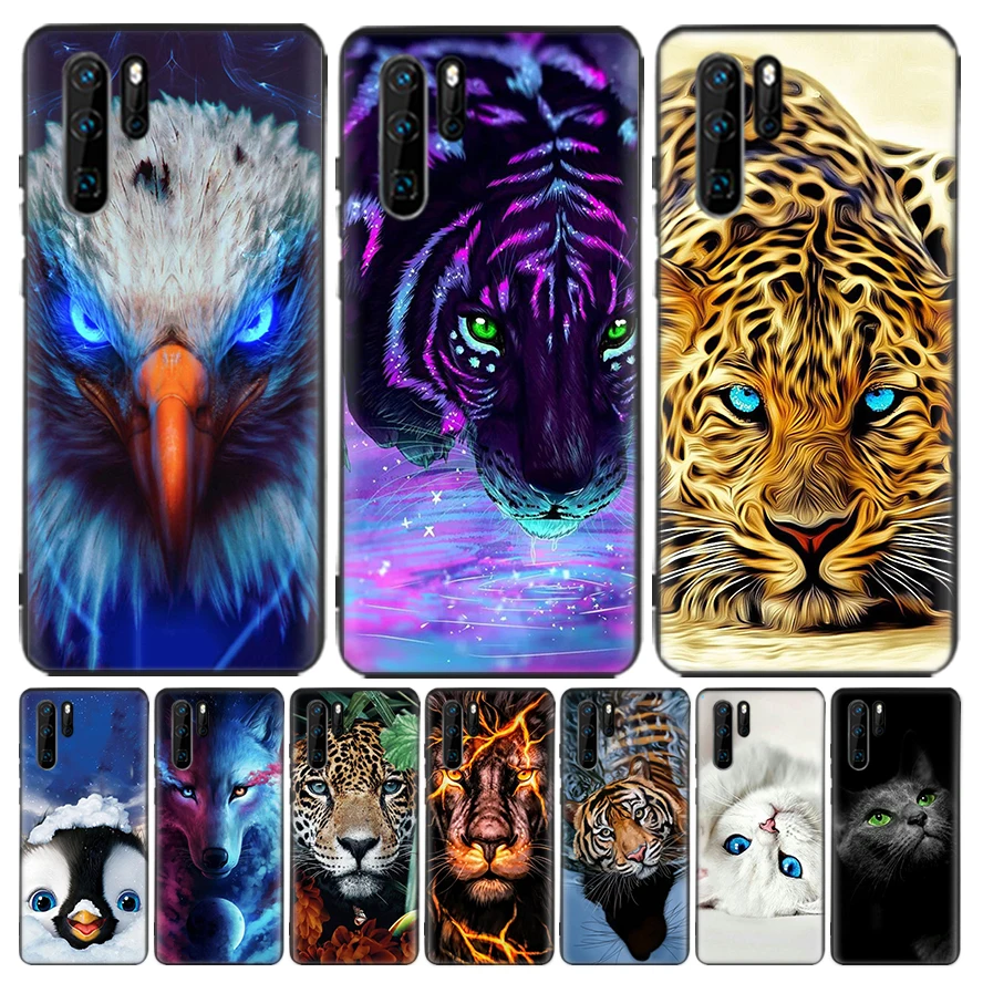 Leopard Tiger Eagle Lion Wolf Cat Cool Silicone Case Coque For Huawei P30 Lite P40 P20 Pro Mate 20 10 30 40 P Smart Z Plus + Pho