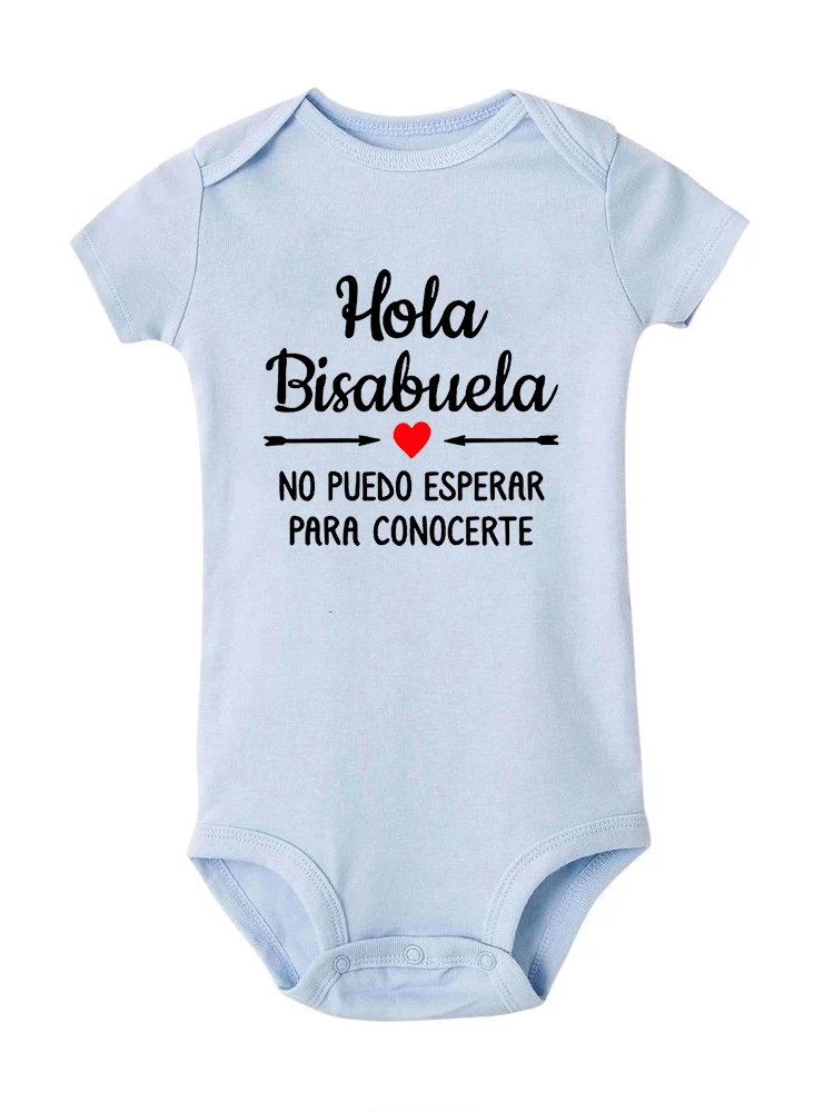 Hola Bisabuela mono español para recién nacidos, monos para bebés, niños, niñas, recién nacidos, Ropa para gatear, Ropa de embarazo, revelar a la