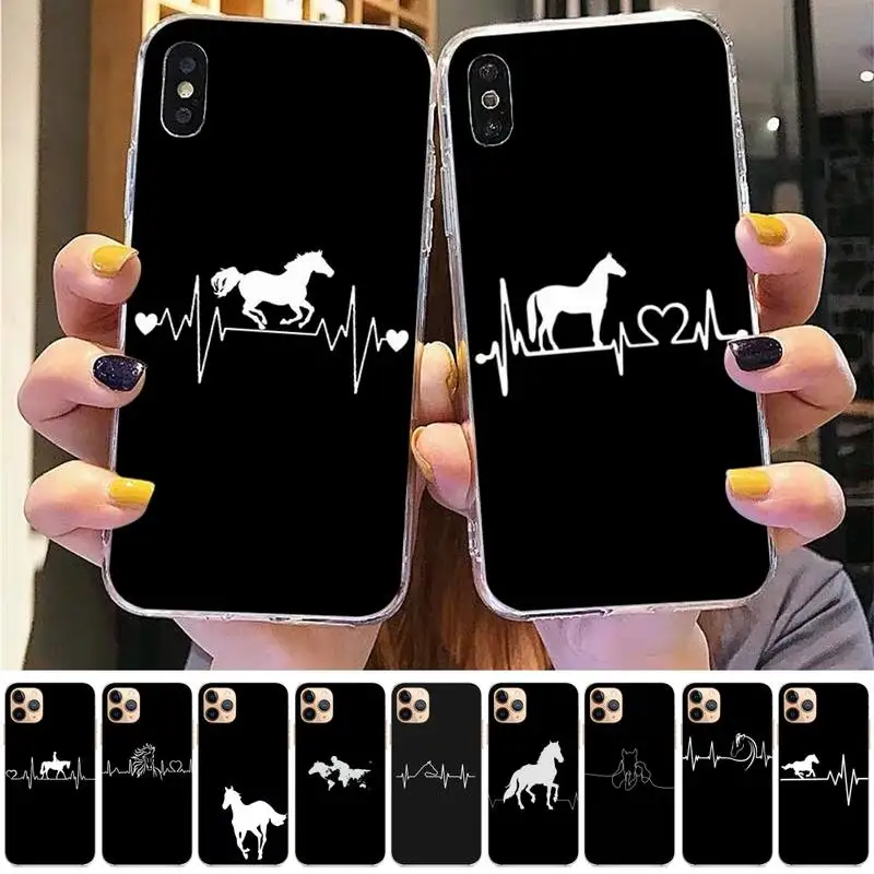 Horse Pony Horse Heartbeat Phone Case for iphone 13 8 7 6 6S Plus X 5S SE 2020 XR 11 12 pro XS MAX