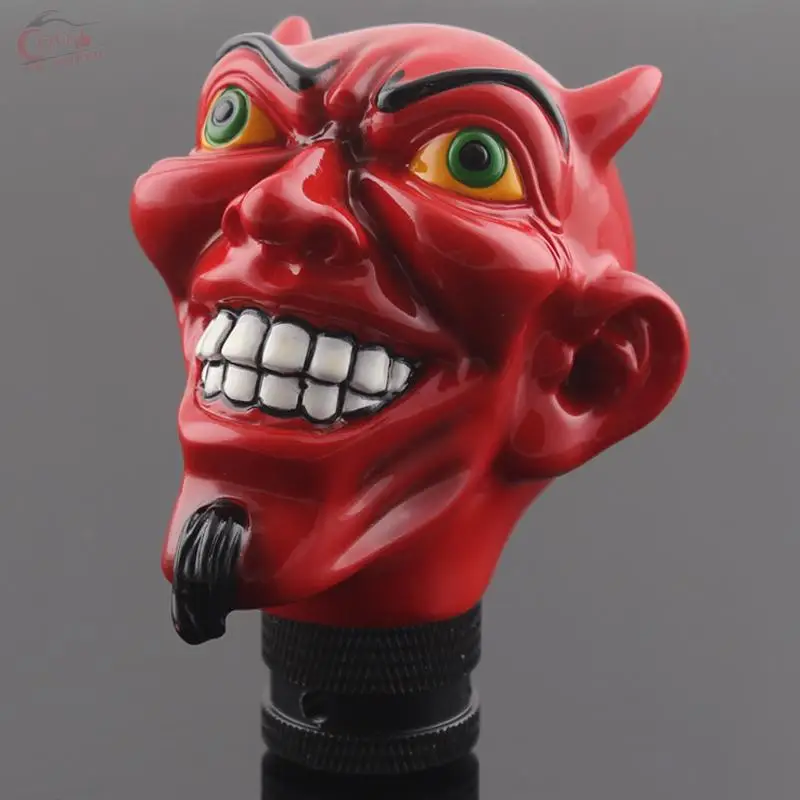 Gear Shifter Manual Knob Shift Shifter Lever Knob Manual Gear Red Evil Devil Head Style Car Truck Shift Knob Shifter Lever