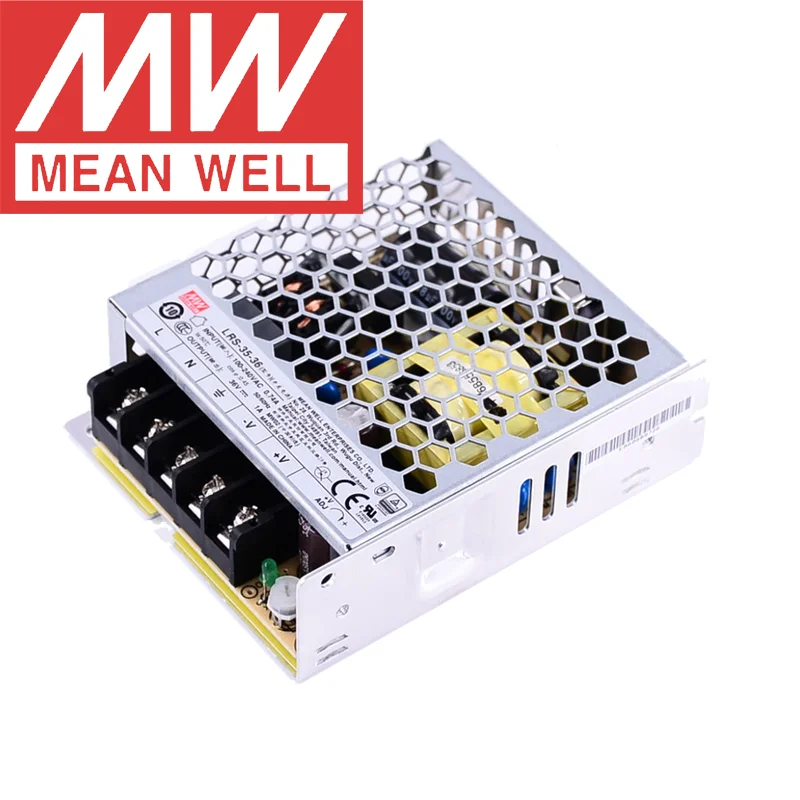 

Original Mean Well LRS-35-5V 12V 24V 36V 48V meanwell LRS-35 Series single output enclosed type Switching Power Supply