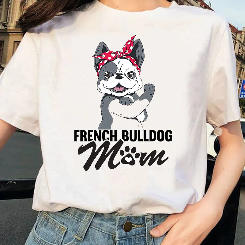 

New Funny Women T-Shirt French Bulldog Mom Print T Shirt femme summer top female t-shirt camisetas mujer tshirts drop shipping