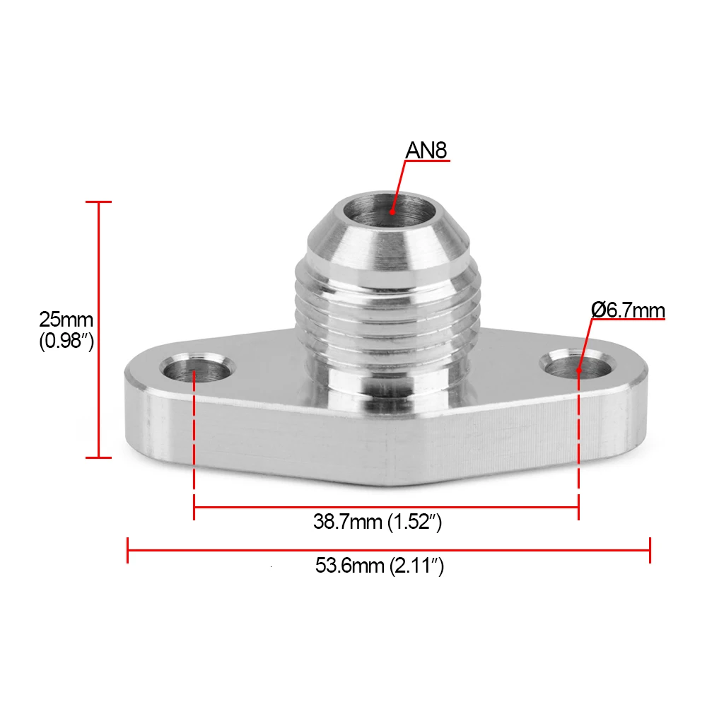 Universal 8AN Turbo Oil Return Drain Flange 38mm Bride Turbo AN8 for GT15 GT17 IHI RHF4 TD04 KKK K03 Garrett