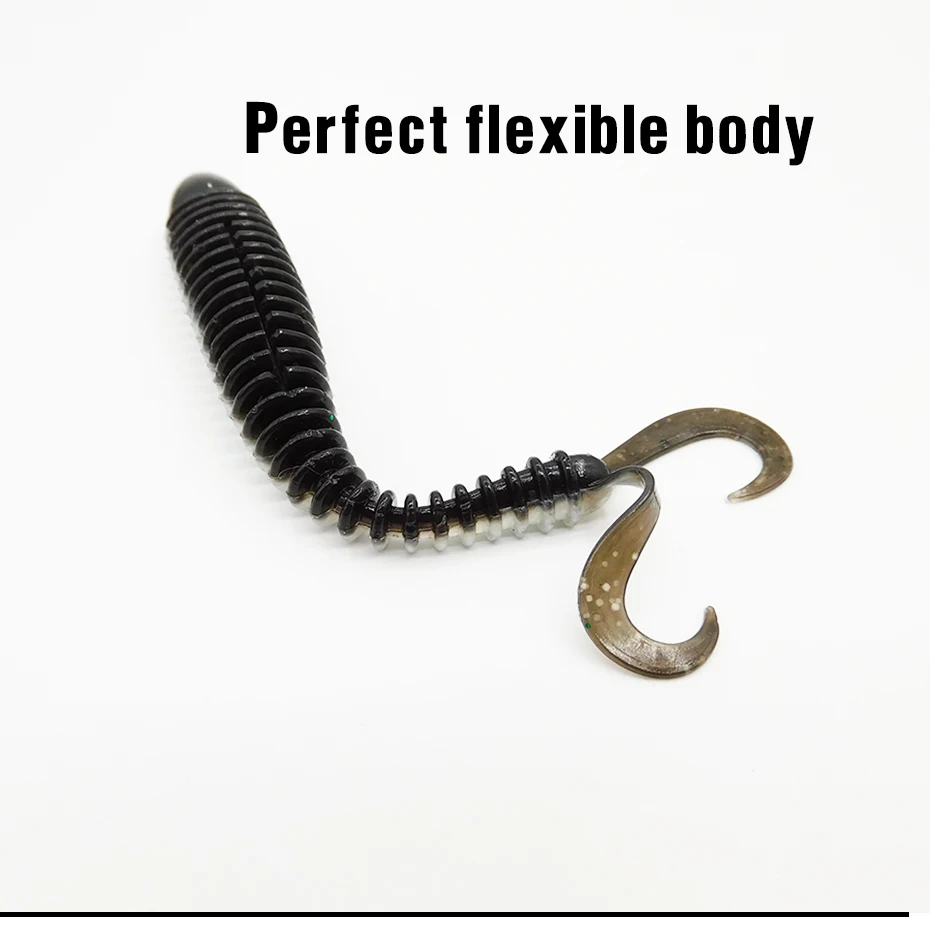 ESFISHING Señuelo silicona 100mm aroma y sales – Cola doble - imagen 3