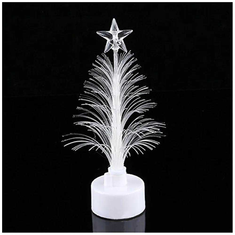 LED Colorful Fiber Optic Christmas Tree Colored Fiber Optic Slow Flash LED Mini Christmas Tree with Top Star Battery Powered