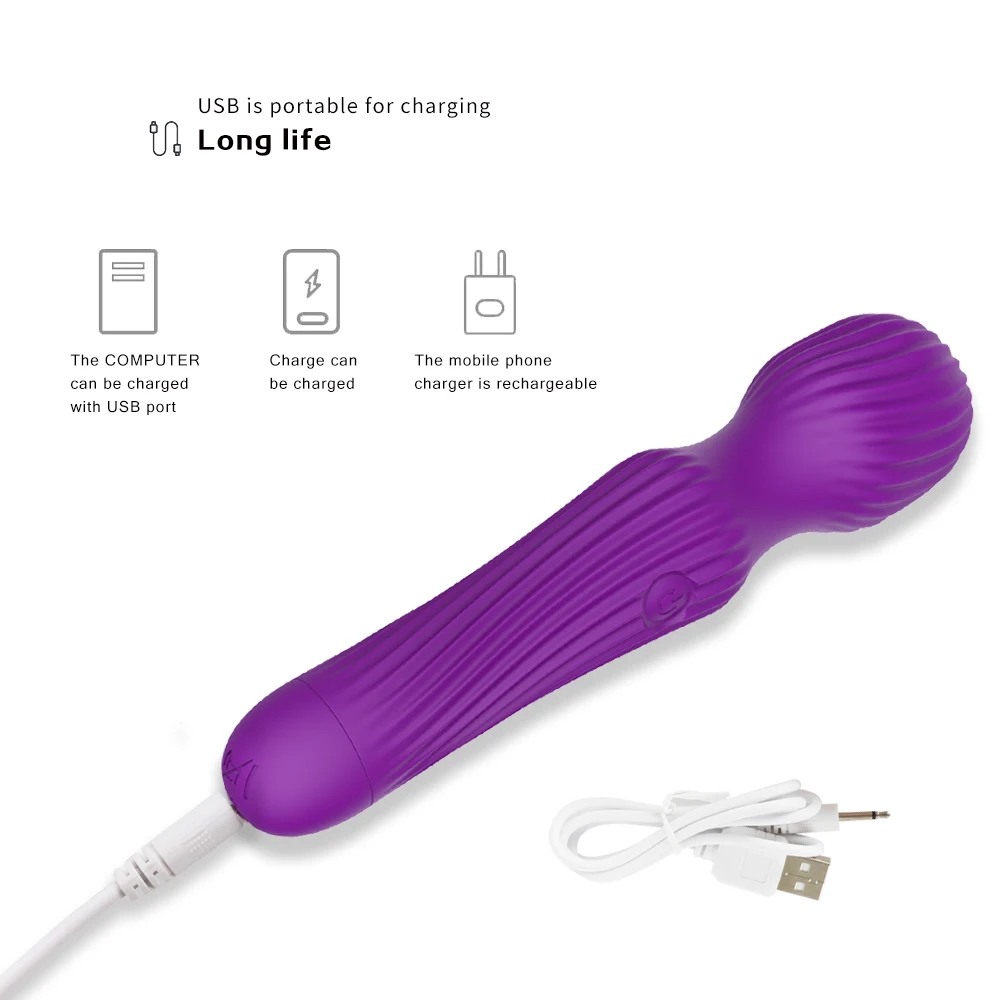 Vibromasseur AV puissant en Silicone pour femmes, 10 Modes, baguette G, stimulateur de Clitoris, masseur corporel, jouets sexuels féminins, Fidget Toys