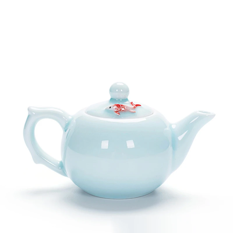 Creative Celadon teapot small fish teapot,Exquisite Teapot Kettle,Coffee Tea Sets,Chinese traditions Flower Tea Pot Teaware