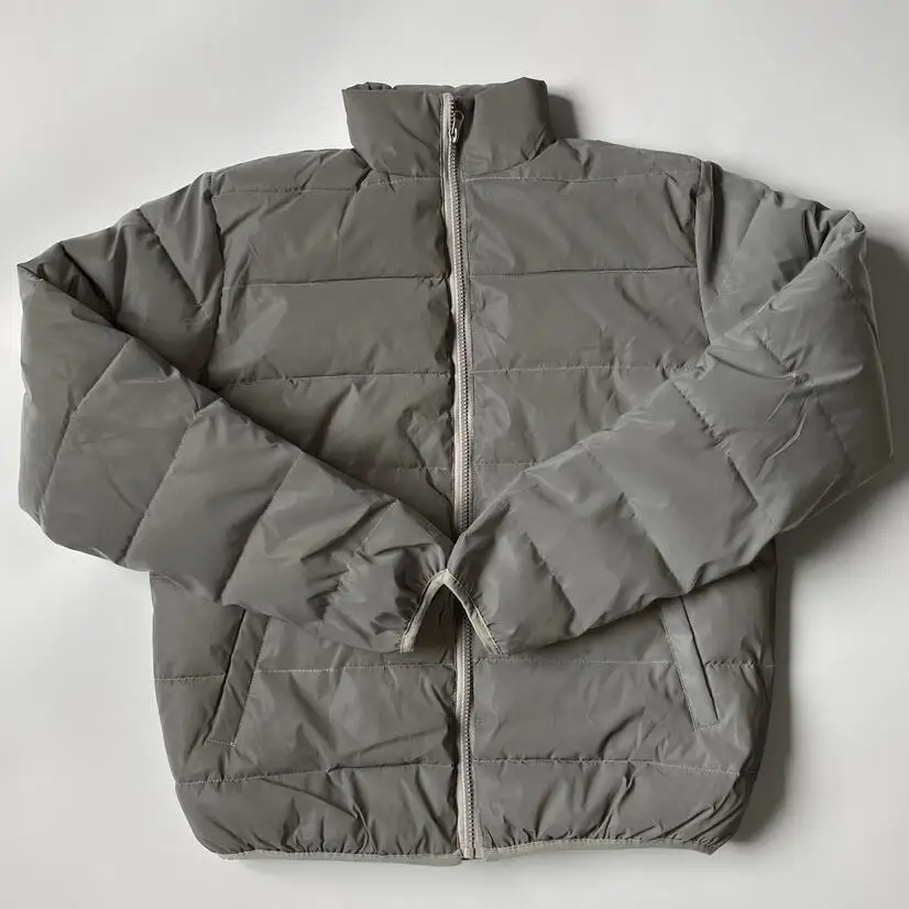New 2026 Reflective Jacket Men Winter Warm Cotton-Padded Coat Harajuku Street Hip Hop Jackets Night Reflect Light Parka